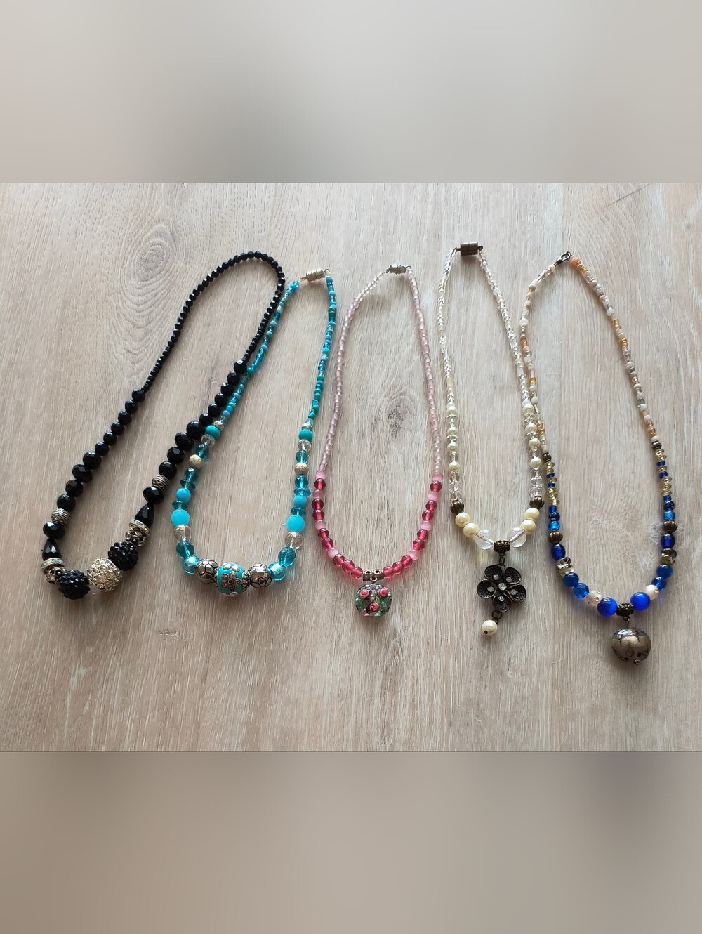 Bundle Of Five Handcrafted Necklaces